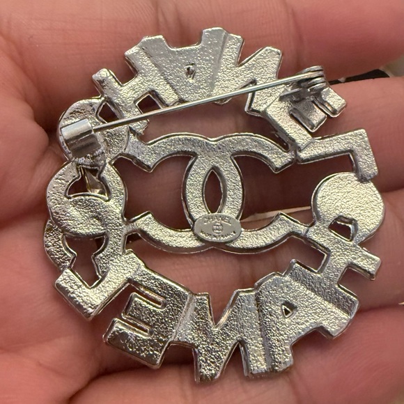 Crystal-Embellished Silver Brooch - Picture 2 of 2